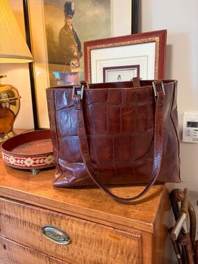 Banana Republic leather Lined tote Handbag Interior